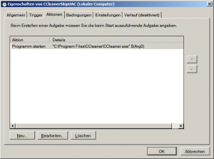 Registerkarte Aktionen Windows 7 Aufgabenplanung