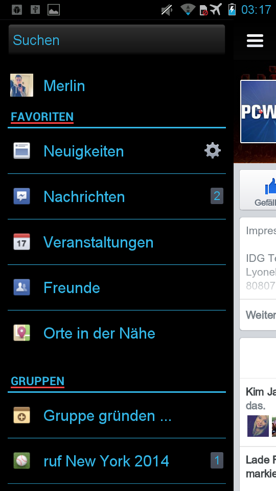 App Tipp Facebook Dark Holo